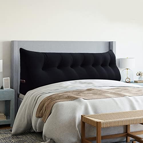  VERCART Large Headboard Pillow Wedge Bed Rest Reading Pillow Daybed Pillows Triangular Headboard Wedge Pillows Bolster Gap Filler Triangle Back Cushion Long Wedge Pillow, Velvet Light Gray Twin