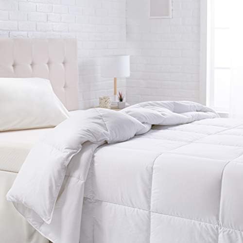 Amazon Basics Down Alternative Bedding Comforter Duvet Insert, King, White, Light