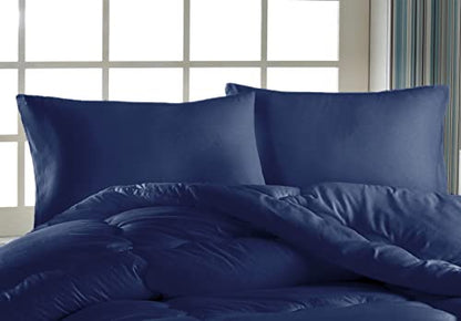  Comforter Queen Navy – Premium 350 GSM 3D Fillings Duvet Insert Box Design – Quilted Down Alternative Comforter With 8 Corner Side Duvet Loops – Machine Washable
