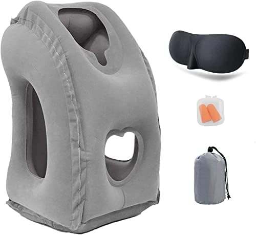  Inflatable Travel Pillows For Airplane, Blow Up Neck Pillow For Sleeping, Airplane Travel Essentials For Long Flight Support Head, Neck And Lumbar, Used For Car/Bus/Train/Office Rest, Adults Kids