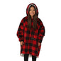  THE COMFY Original JR | The Original Oversized Sherpa Wearable Blanket For Kids, Seen On Shark Tank, One Size Fits All (Red Plaid)