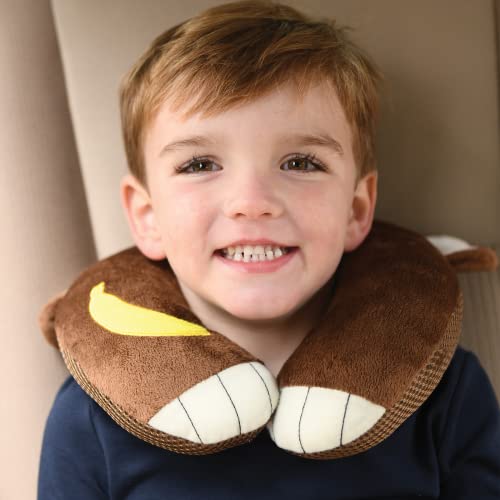  Pillow For Toddlers, Neck Pillow For The Car, Airplane & Road Trips - Monkey