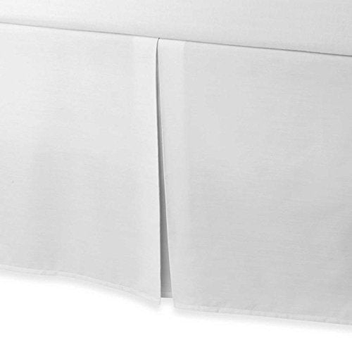 Scala Plit Corner Tailored Bed Skirt 700 Thread Count Egyptian Cotton Solid White Queen (60" W X 80" L) With 17" Drop Length.