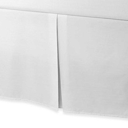 Scala Plit Corner Tailored Bed Skirt 700 Thread Count Egyptian Cotton Solid White Queen (60" W X 80" L) With 17" Drop Length.