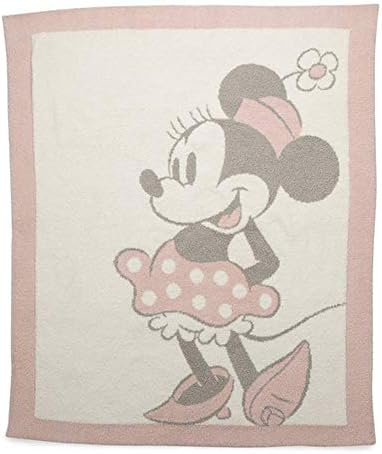  Barefoot Dreams CozyChic Vintage Minnie Mouse Baby Blanket Dusty Rose Multi One Size