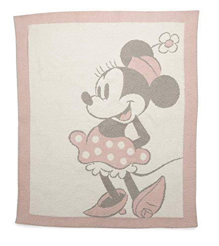  Barefoot Dreams CozyChic Vintage Minnie Mouse Baby Blanket Dusty Rose Multi One Size