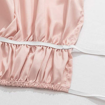  Bed Skirt Queen Size 15-16 Inch Drop Dust Ruffle Premium Soft And Cozy Brushed Microfiber Three Fabric Sides Wrap Around With Elastic No Top Easy On Queen/King Blush Pink
