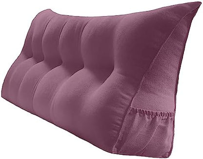  Peachwell Triangular Reading Bed Rest Pillow Large Bolster Cushion Headboard Backrest Wedge Pillow With Removable Cover And Two Large Side Pockets (Chalk Grey, Twin: 39 X 8 X 20 Inches)