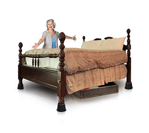 Slipstick CB672 Premium 3 Inch Bed Risers/Furniture Raisers With Steel Reinforced Holder Top, Lifts Height 3" (4 Pack) Supports 2,640 Pounds, Black, Stackable With CB671