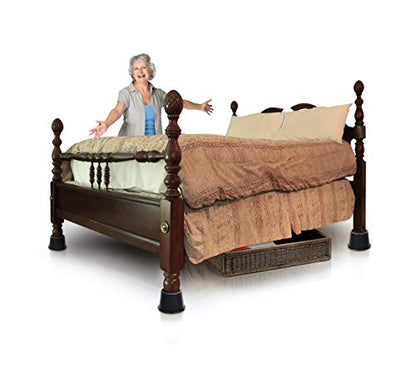  Slipstick CB672 Premium 3 Inch Bed Risers/Furniture Raisers With Steel Reinforced Holder Top, Lifts Height 3" (4 Pack) Supports 2,640 Pounds, Black, Stackable With CB671
