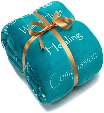  Healing Warm Hugs Gift Throw Blanket - Sympathy Gift Breast Cancer Chemo Survivor Get Well Caring Gifts - Comfort Purple Gift Blanket For Love Support Women Friend - Aubergine