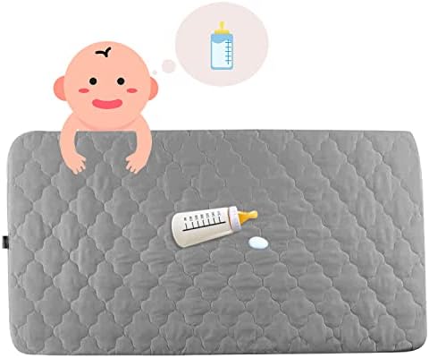  Waterproof Crib Mattress Protector, Breathable Crib Mattress Pad For Baby & Toddler, Quilted Crib Mattress Cover, 52 X 28 X 8 Inch, Grey