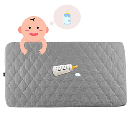  Waterproof Crib Mattress Protector, Breathable Crib Mattress Pad For Baby & Toddler, Quilted Crib Mattress Cover, 52 X 28 X 8 Inch, Grey