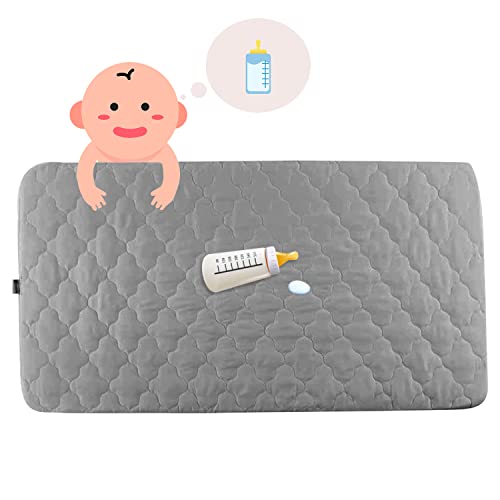  Waterproof Crib Mattress Protector, Breathable Crib Mattress Pad For Baby & Toddler, Quilted Crib Mattress Cover, 52 X 28 X 8 Inch, Grey