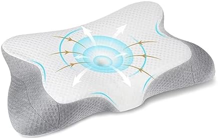  Liipoo Cervical Neck Pillow For Neck And Shoulder Pain Relief With Silk Pillow Cases, Ergonomic Orthopedic Memory Foam Neck Pain Pillow,Contoured Support Pillows For Side,Back And Stomach Sleepers