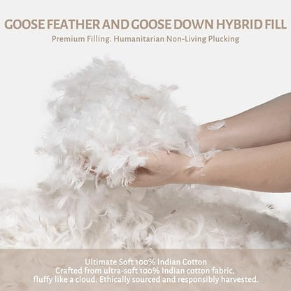  Bafode Goose Down Comforter Queen Size - Organic Cotton Shell, Fluffy Goose Feather Down Comforter - All Seasons Duvet - The Ultimate Eco-Friendly And Sustainable Choice For A Great Night's Sleep