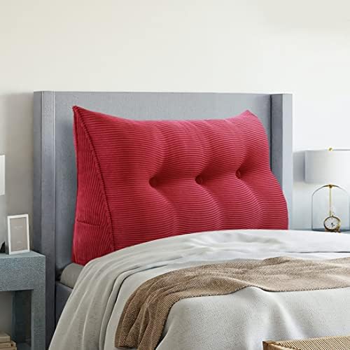  VERCART Wedge Headboard Pillows Bed Wedge Pillow Headboard Wedge Pillow Triangle Pillow Wedge Daybed Pillows Bolster Pillow Headboard With Removable Cover Corduroy Deep Blue Twin