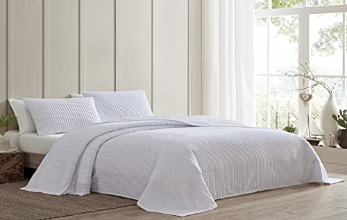  Channel Chenille Bedspread, Queen, White
