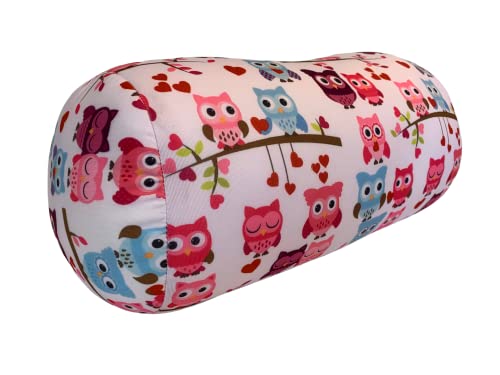  Mushy Pillows Microbead Roll Bolster Travel Neck Support Pillow And Post-Surgery Therapy Pillow(Cute Owls)