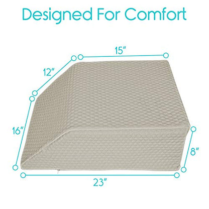  Xtra-Comfort Leg Elevation Pillow For Sleeping, Swelling, Post Surgery - Memory Foam Bed Wedge Pillow- Support Cushion For Pregnancy, Leg, Foot Rest