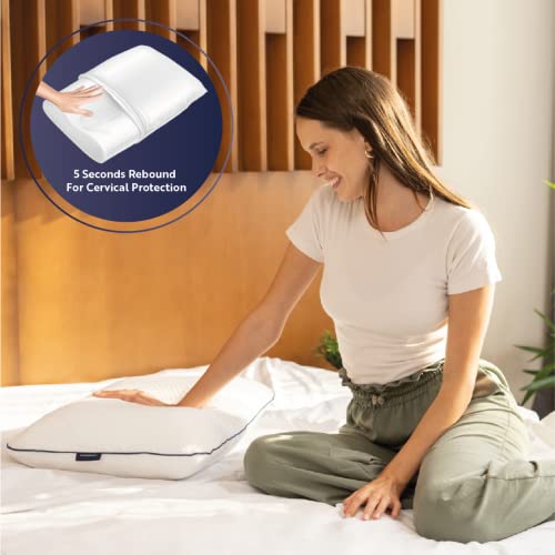  English Home Memory Foam Pillows, Bed Pillow For Sleeping, Ergonomic Pillow, Cervical Pillow For Neck Pain Relief, Orthopedic Pillows, Side Sleeper Pillow, Medium Firm Memory Foam Pillow, 24" L 16" W