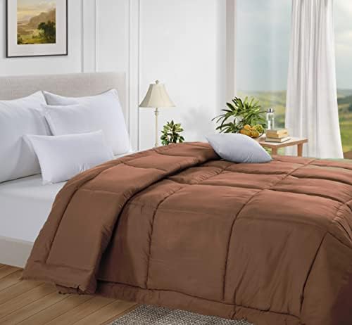  LANE LINEN Queen Comforter Duvet Insert - Quilted Bedding Comforters For Queen Bed, All-Season Down Alternative Comforter, Soft Blanket Queen Size, Hotel Collection Comforter, 88 X 90 Inches - Ochre
