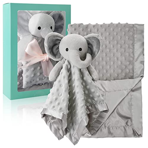 Pro Goleem Elephant Security Blanket With Stuffed Animal Snuggle Toy Lovey Soft Lovie Baby Registry Search Baby Girl Gifts For Infant And Toddler Pink 16 Inch