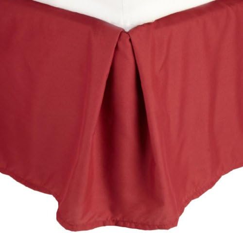  Premier 1800 Collection Solid Bed Skirt - 14" Drop Pleated Tailored Double Brushed Microfiber Dust Ruffle - Queen, Navy Blue