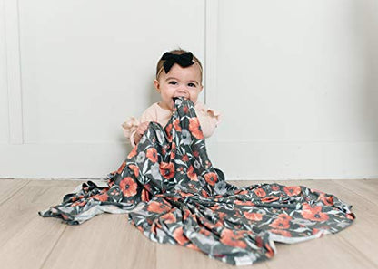  Large Premium Knit Baby Swaddle Receiving Blanket Poppy