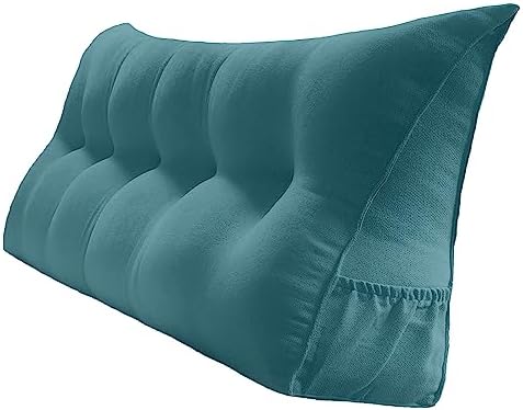  Peachwell Triangular Reading Bed Rest Pillow Large Bolster Cushion Headboard Backrest Wedge Pillow With Removable Cover And Two Large Side Pockets (Chalk Grey, Twin: 39 X 8 X 20 Inches)