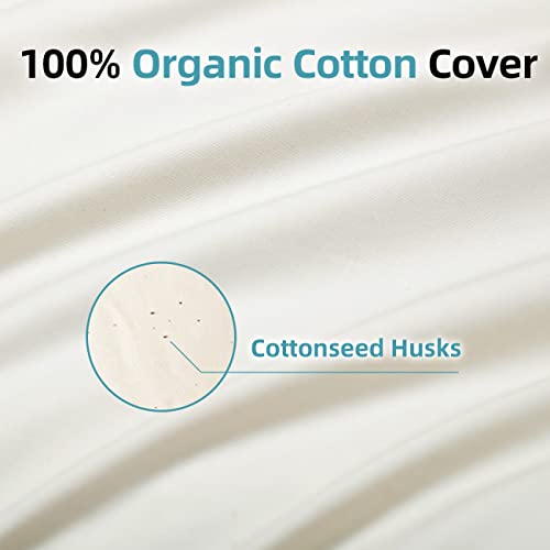  LOFE Cylinder Buckwheat Pillow With Pillowcase - Adjustable Bolster Pillow(17x6), Organic Cotton Case, Cervical Neck Support Pillow, Neck Pain Relief, Breathable Cool Sleep For Back And Side Sleepers