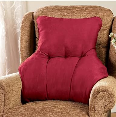  Chums | Faux Suede Back Rest Lumbar Support Cushion | Coffee