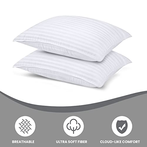  Pillows For Sleeping Queen Size (White), Set Of 2, Cooling Hotel Quality, For Back, Stomach Or Side Sleepers