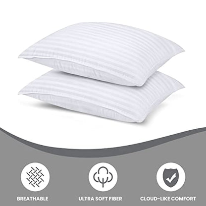  Pillows For Sleeping Queen Size (White), Set Of 2, Cooling Hotel Quality, For Back, Stomach Or Side Sleepers