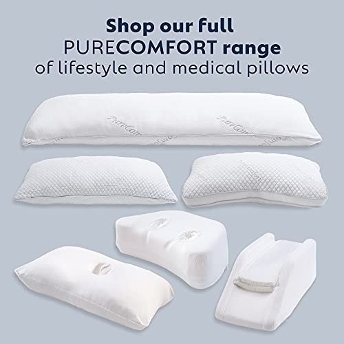 PureComfort Pillow With Ear Hole - Pain Relief Ear Pillow For TMJ, CNH & Neck Stenosis - Piercing Pillow For Side Sleepers - Adjustable Memory Foam Pillow For Ear Pain