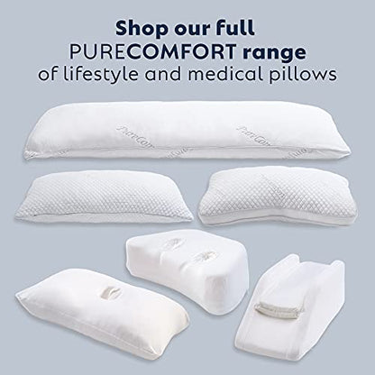  PureComfort Pillow With Ear Hole - Pain Relief Ear Pillow For TMJ, CNH & Neck Stenosis - Piercing Pillow For Side Sleepers - Adjustable Memory Foam Pillow For Ear Pain