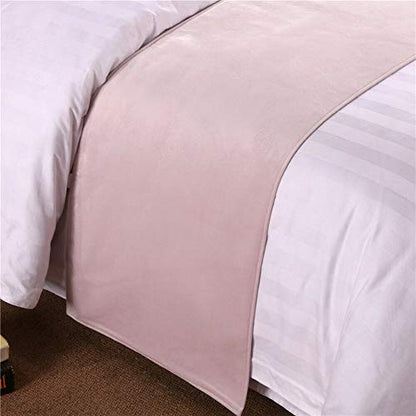  MaiYu-MY Luxury Velvet Solid Bed Runner Scarf Protector Slipcover Bed Decorative Scarf For Bedroom Hotel Wedding Room (Pink,50x260cm For 2.0m Bed)