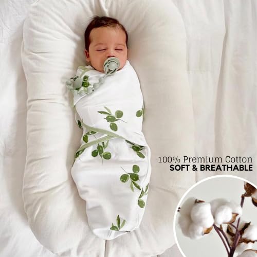  BAREMINE Newborn Swaddles - Baby Swaddles 0-3 Months - 3 Pack Premium Cotton Swaddle Blankets - Adjustable Infant Sleep Sack - Baby Gifts For Boys Girls - Gender Neutral Baby Gift