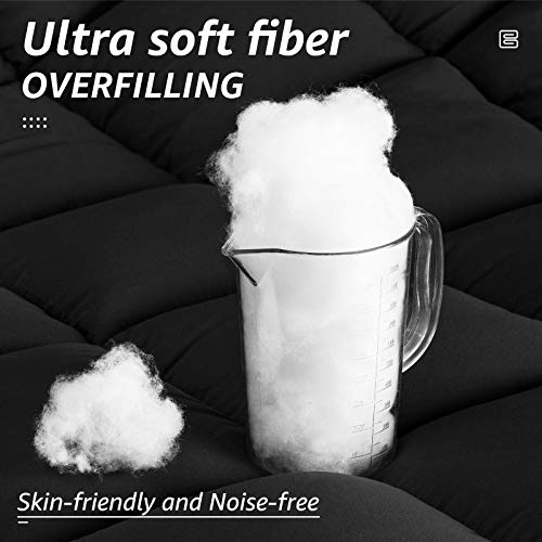  All Season Queen Size Bed Comforter - Cooling Down Alternative Quilted Duvet Insert With Corner Tabs - Winter Warm - Machine Washable - Dark Grey