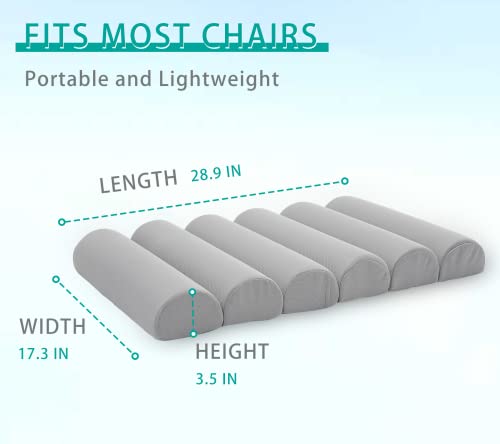  Lumbar Support Pillow For Office Chair,Computer/Desk Chair/Couch,Back Support Pillow Adjustable,Breathable Mesh Cover,Patented 6-fold Semicircular Back Cushion Hanging On Office Chair,Medium Soft