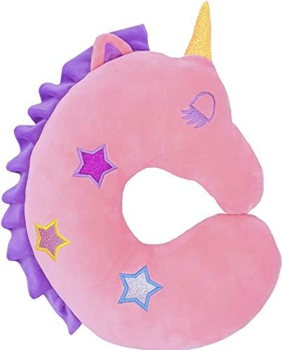  Kids Travel Pillow, Neck Pillow For Kids, Unicorn Traveling Soft 360° Head & Neck Sleeping Supporting Children Animal U Shaped Cushion,Car Seat & Airplane Travel Accessories,Christmas Gift