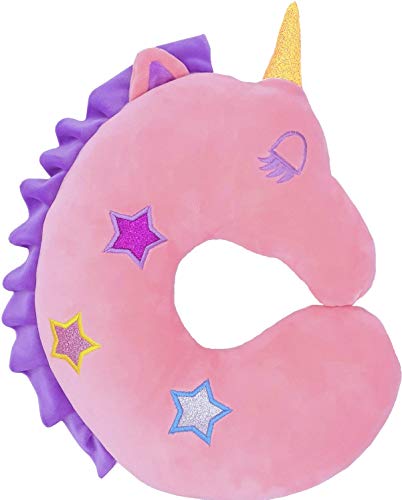  Kids Travel Pillow, Neck Pillow For Kids, Unicorn Traveling Soft 360° Head & Neck Sleeping Supporting Children Animal U Shaped Cushion,Car Seat & Airplane Travel Accessories,Christmas Gift