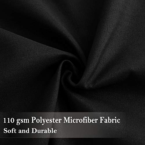  3 Pcs Duvet Cover Set With Pompoms,110gsm Brushed Polyester Microfiber Bedding Set,Duvet Cover & 2 Pillowcase,Zipper Closure & Corner Ties(No Duvet) Queen Black