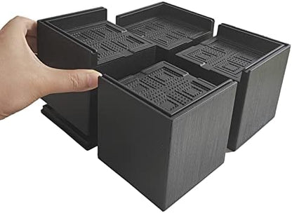  BESAEARO Bed And Furniture Risers,3 Inch Widened Rectangle Risers,Bed Raising Blocks With Non-Slip Mats For Bed Frame, Desk, Sofa, Table Legs Risers Supports Up To11000Lbs, Set Of 4（Big L Shape