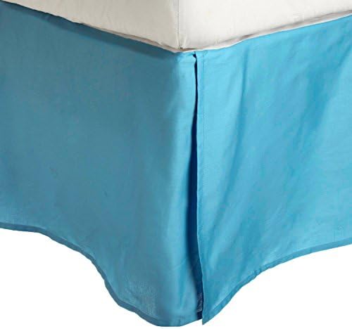 Superior 100% Brushed Microfiber Bed Skirt, Queen, Light Blue, Wrinkle Resistant, Pleated Corners