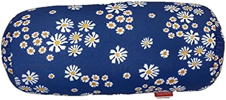  Bookishbunny Microbead Cylindrical Bolster Roll Pillow 14" X 6" (Daisy-Navy)