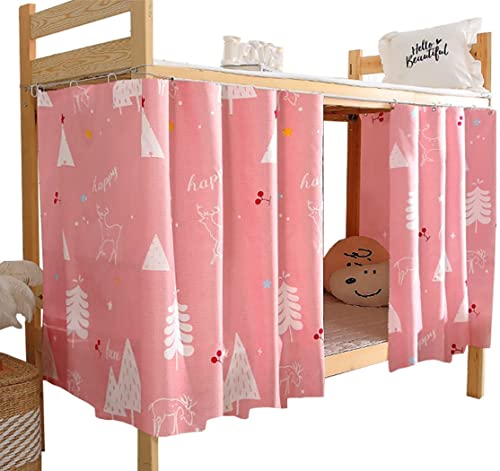  Qubanda Dorm Home Bunk Nets Bed Curtains Cloth Bed Canopy Blackout Students Curtain Shading Nets Breathable Dustproof Single Sleeper