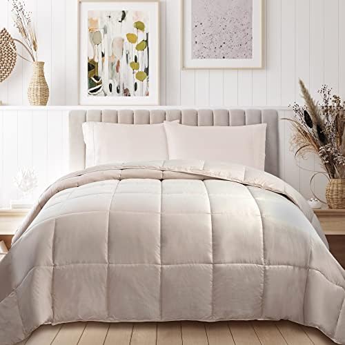  SUPERIOR Classic All-Season Down Alternative Comforter With Baffle Box Construction, Warm Filling - Twin Comforter, Aster Blue