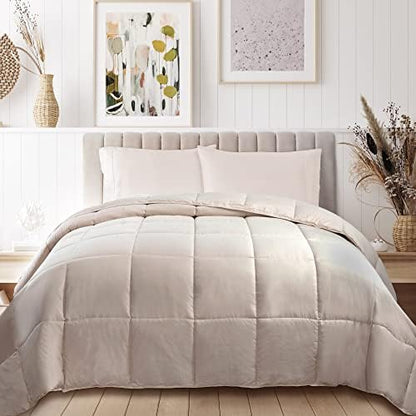  SUPERIOR Classic All-Season Down Alternative Comforter With Baffle Box Construction, Warm Filling - Twin Comforter, Aster Blue