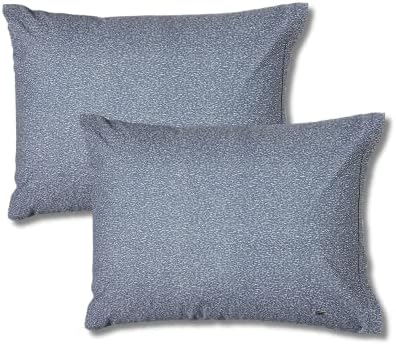  Lacoste 100% Cotton Percale Pillowcase Pair, Graphic Stripe Print, Dark Grey, Standard